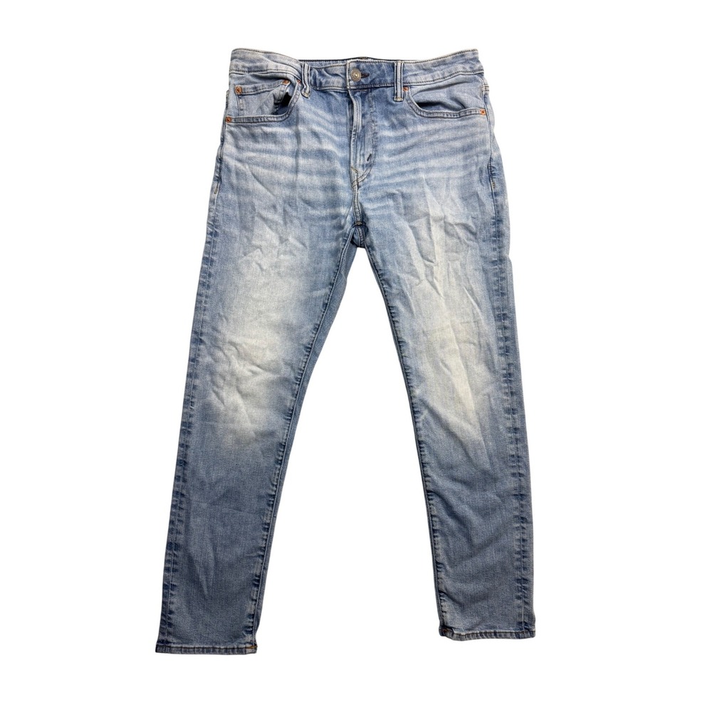 American Eagle Athletic Skinny Airflex+ Light Wash Jeans Mens 34x30 (Fits 34x28)